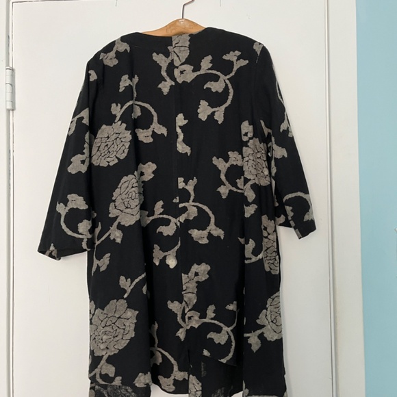 Saithong Batik Print Cotton Coat, Black, M (fits L/Xl) - Picture 6 of 9